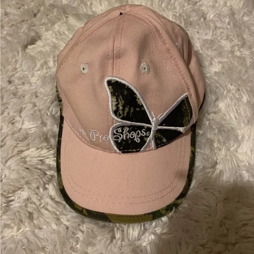 Bass Pro Shops Butterfly Fishing Toddler Hat Cap Pink Strapback  EC